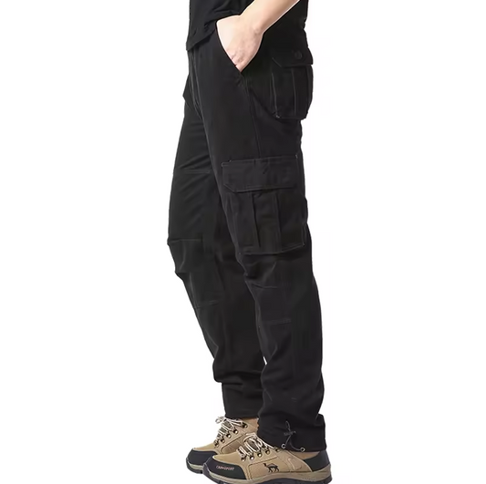 Lands Mode Herren Cargohose - Lockere Passform - Multi-Taschen mit Pattenverschluss