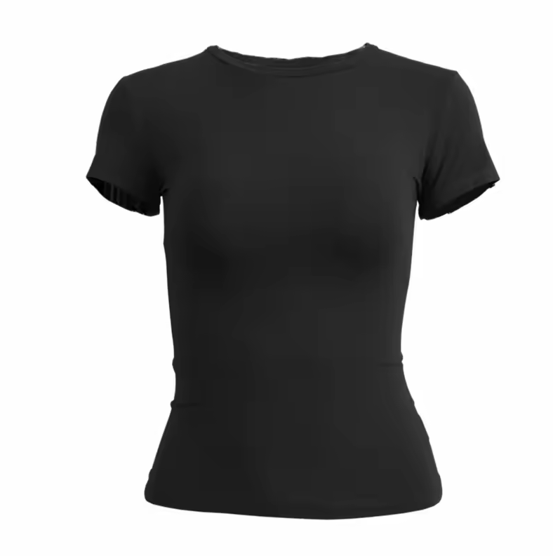 Lands Mode Damen T-Shirt - Tailliert & Kurz geschnitten - Slim Fit Rundhals-Shirt