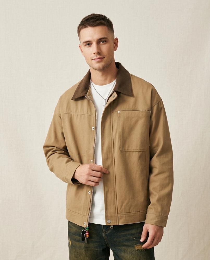 Lands Mode - Aegad | Geknöpfte Canvas Jacke Herren