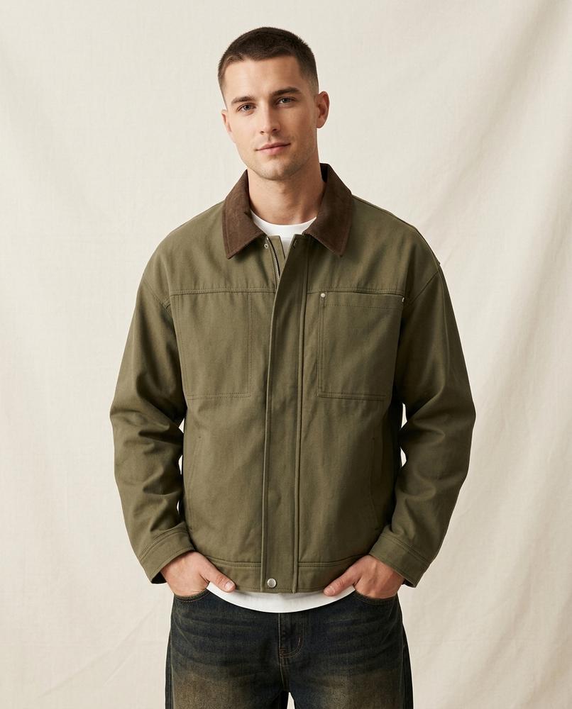 Lands Mode - Aegad | Geknöpfte Canvas Jacke Herren
