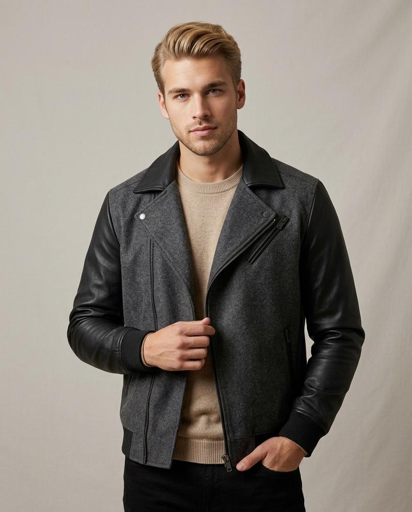 Lands Mode - Aegim | Asymmetrisch Kombiniert Jacke Herren