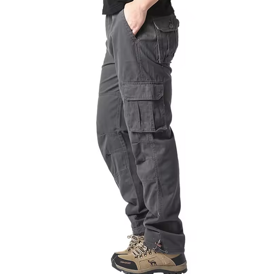 Lands Mode Herren Cargohose - Lockere Passform - Multi-Taschen mit Pattenverschluss