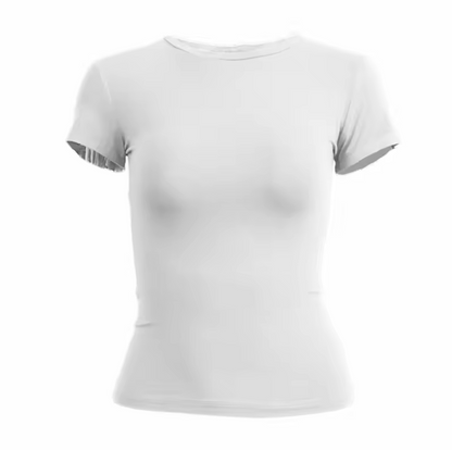 Lands Mode Damen T-Shirt - Tailliert & Kurz geschnitten - Slim Fit Rundhals-Shirt