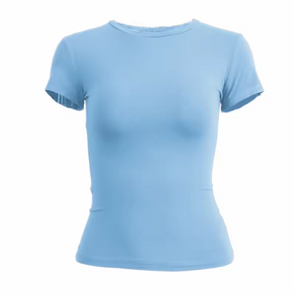 Lands Mode Damen T-Shirt - Tailliert & Kurz geschnitten - Slim Fit Rundhals-Shirt