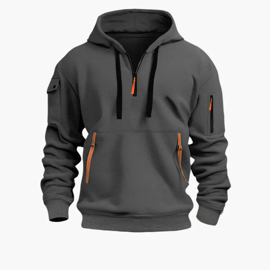 Lands Mode Herren Hoodie mit Front-Reißverschluss - Fleecegefüttert - Lässige Passform
